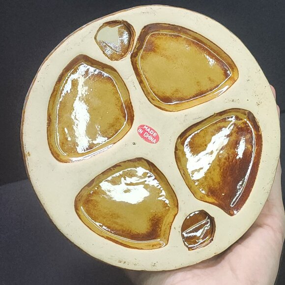 Vintage Snowman Circular Piilar Candle Holder Ceramic Holiday Decor - Picture 5 of 7